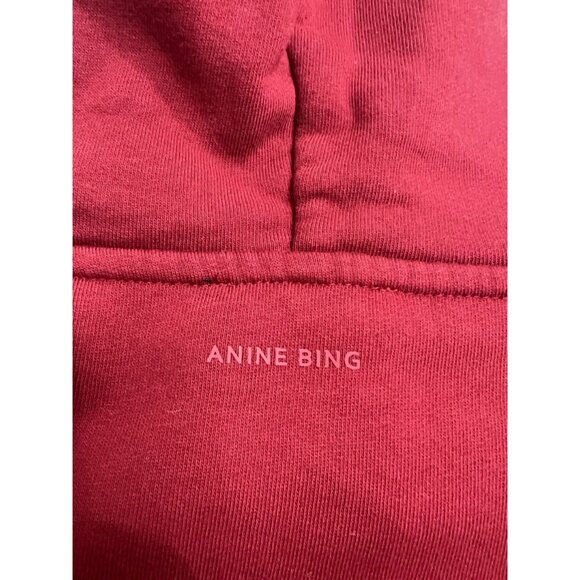 Anine Bing Alec Hoodie Sport in Cabernet - Picture 5 of 6
